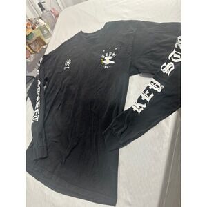 Key Street Mens Black Long Sleeve Graphic Tee Shirt Gothic Sleeve Print Size M